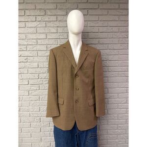Oleg Cassini Men’s Windowpane Check Wool Sport Blazer Jacket Size 44R